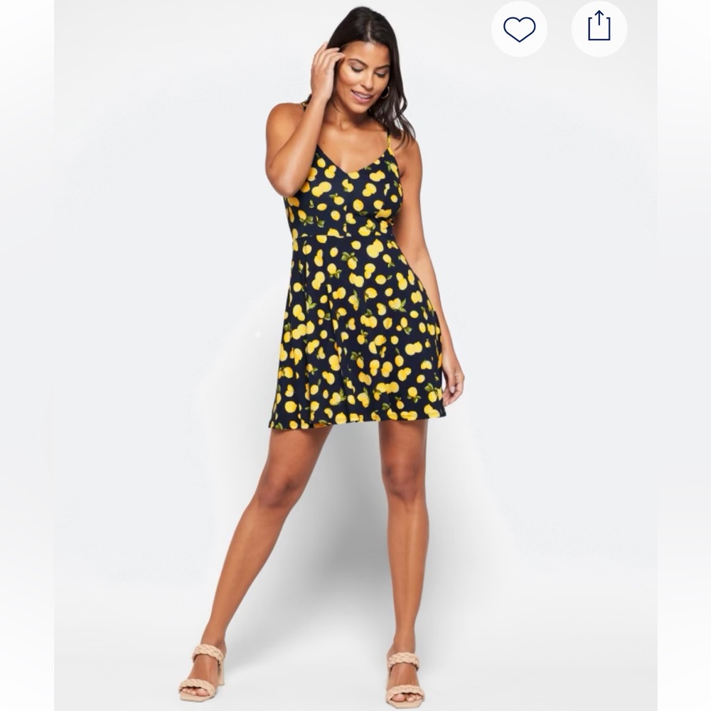 Stitch Fix Nine Britton Lizzy Brushed Knit Lemon Print Dress